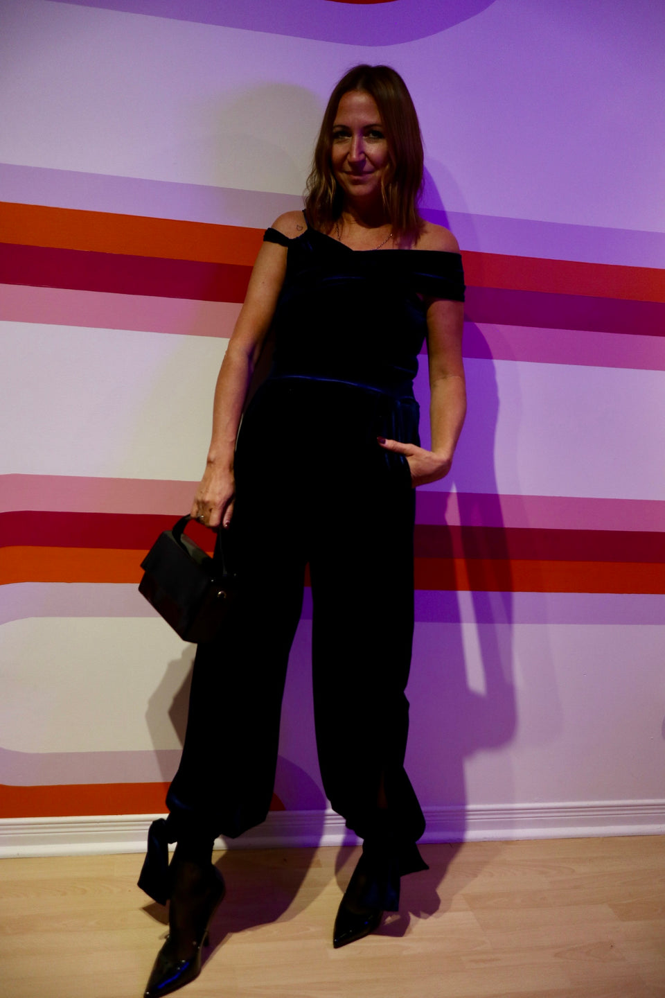 Top Aubrey velours bleu