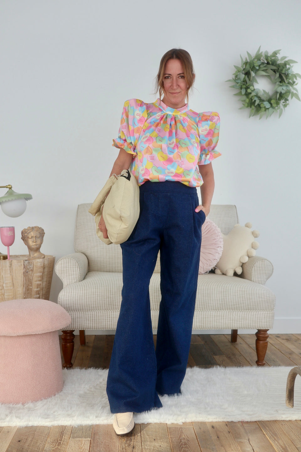 Jeans jambes amples