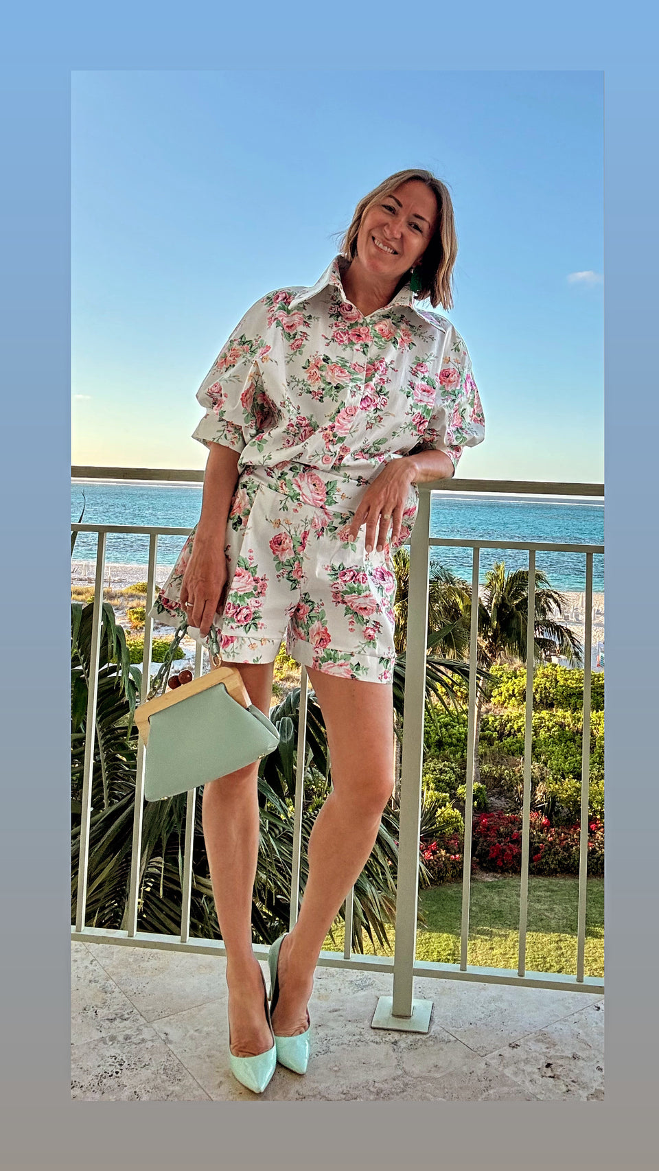 Shorts Fleurs Roses
