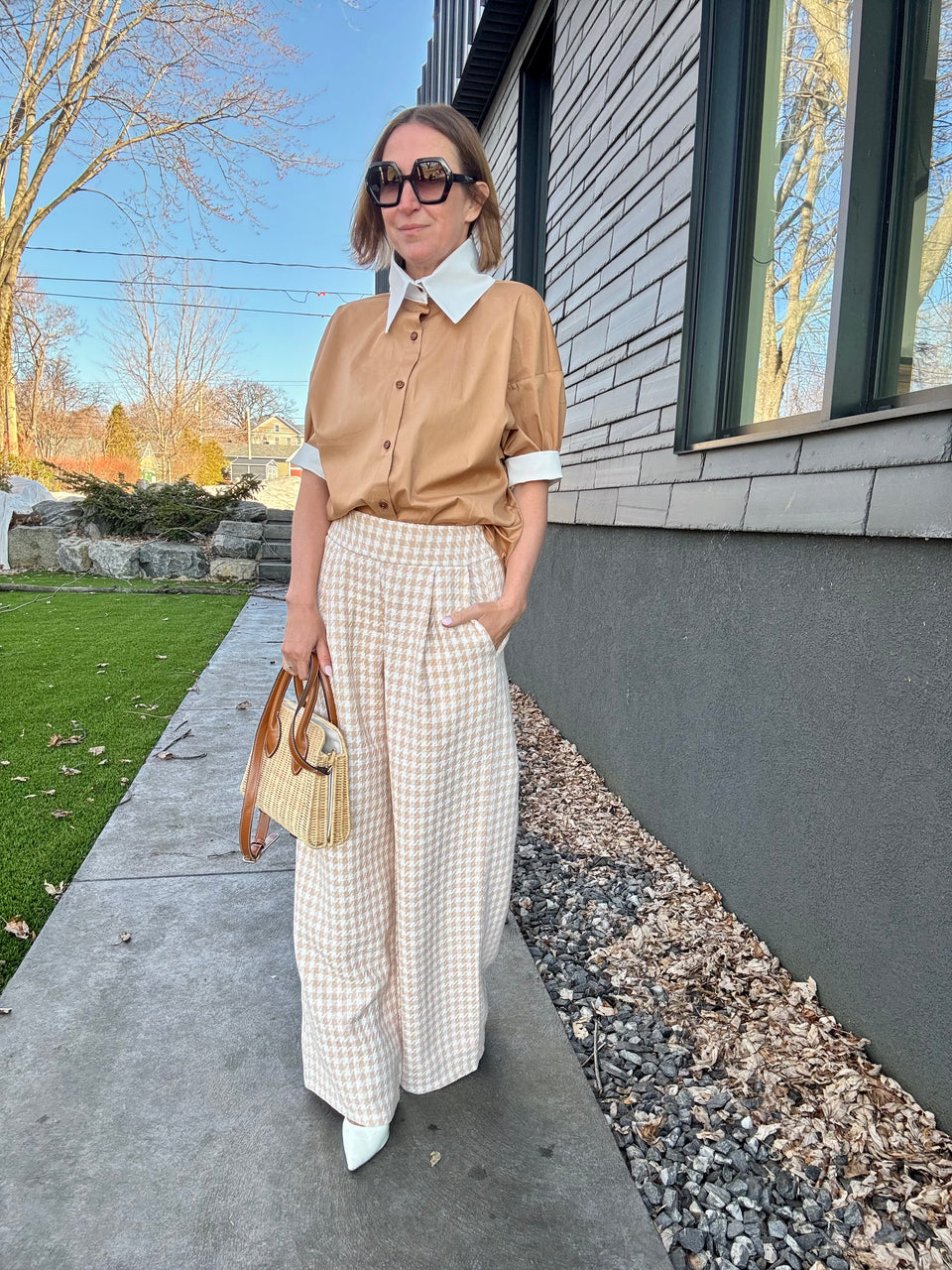 Pantalon Tweed Beige