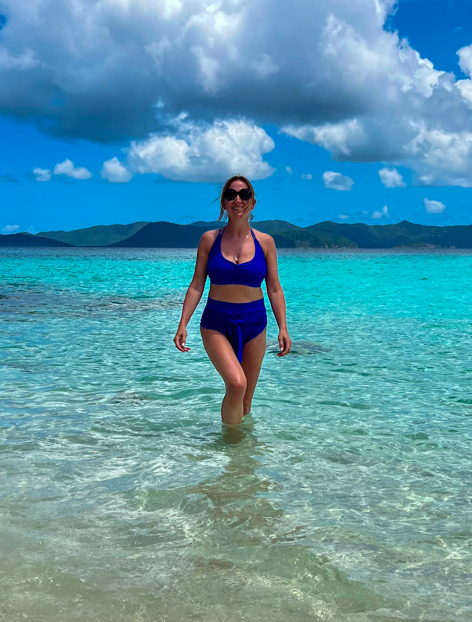 Haut de Bikini bleu royal protection UV