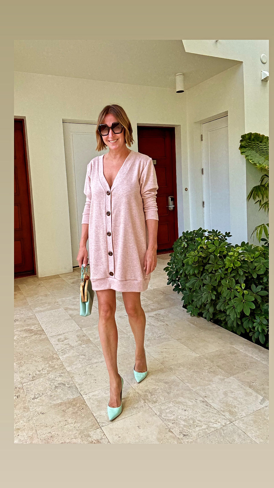 Robe Cardigan Rose
