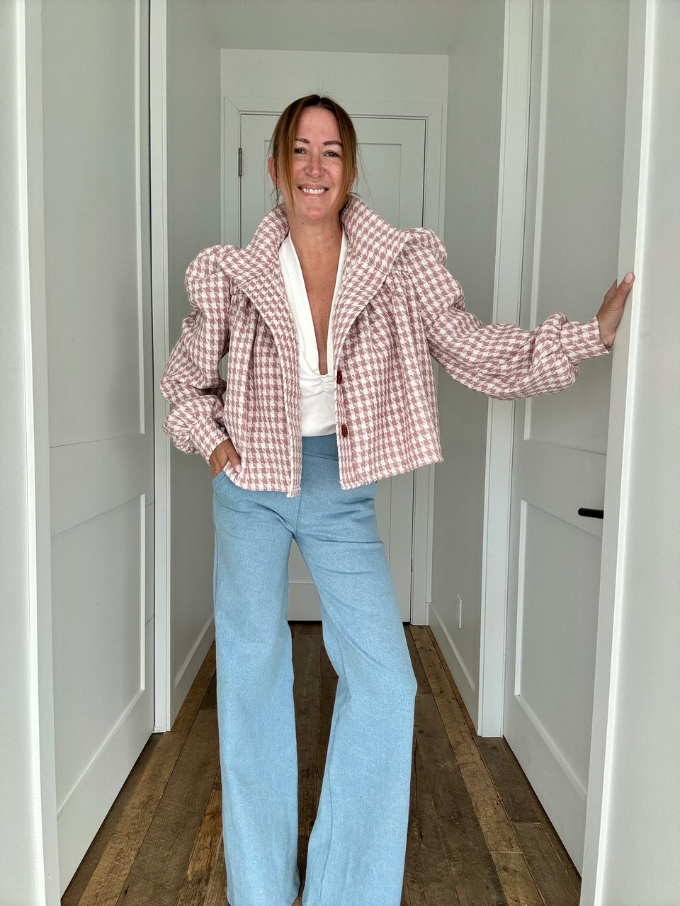 Veston tweed rose