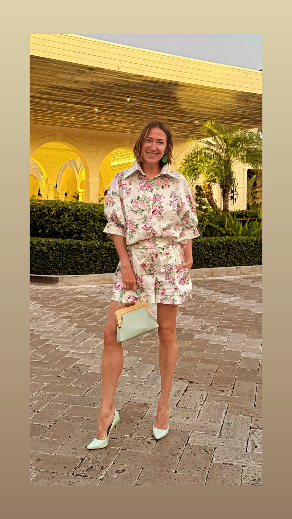 Shorts Fleurs Roses