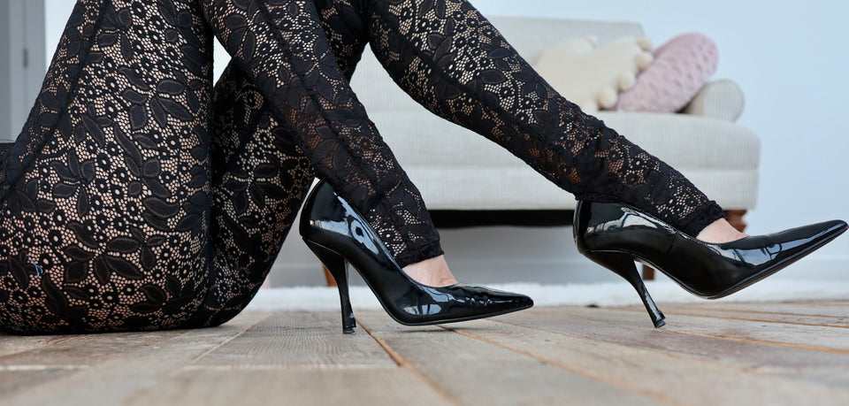 Pantalon collant dentelle noire