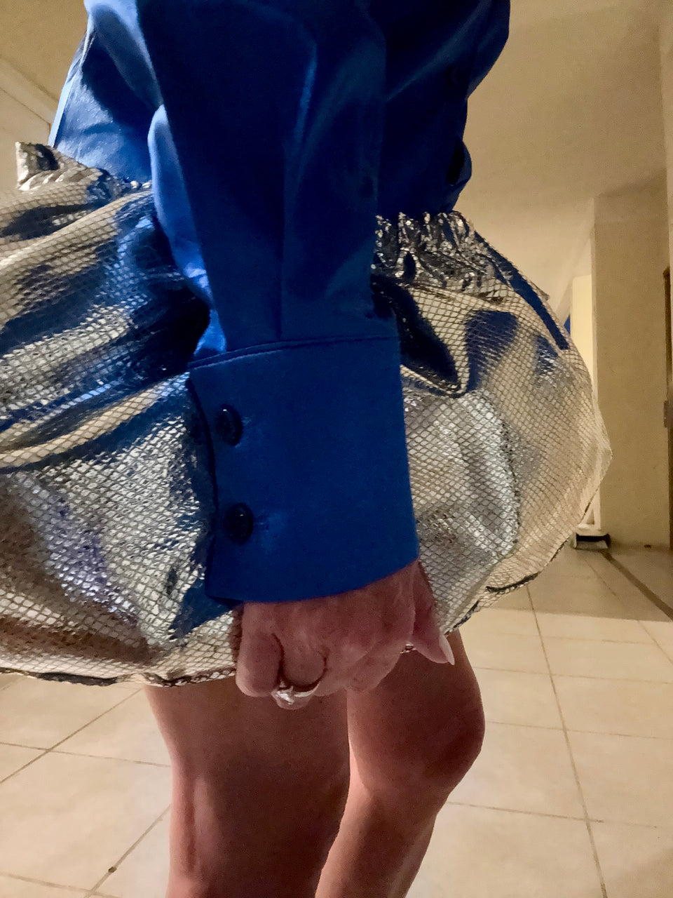 Chemise Satin Bleue