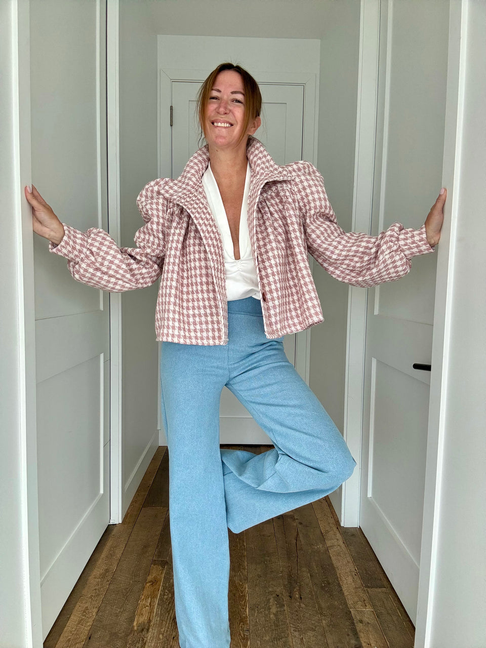 Veston tweed rose
