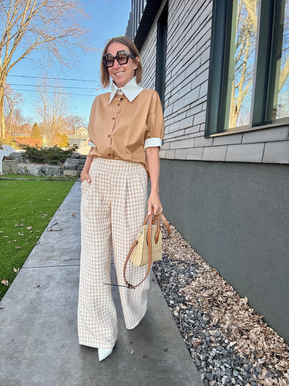 Pantalon Tweed Beige