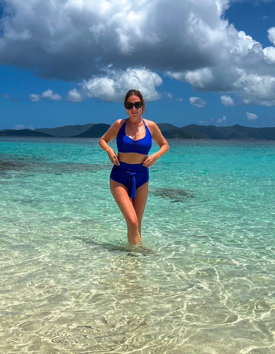Haut de Bikini bleu royal protection UV