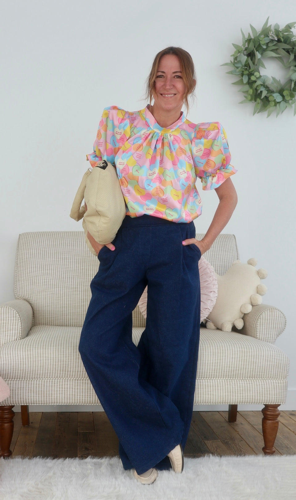 Jeans jambes amples