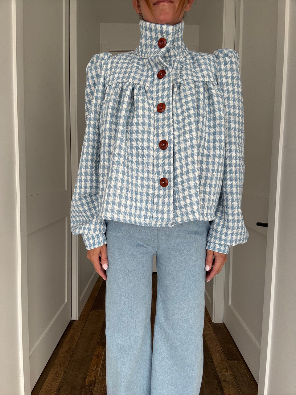 Veston tweed bleu