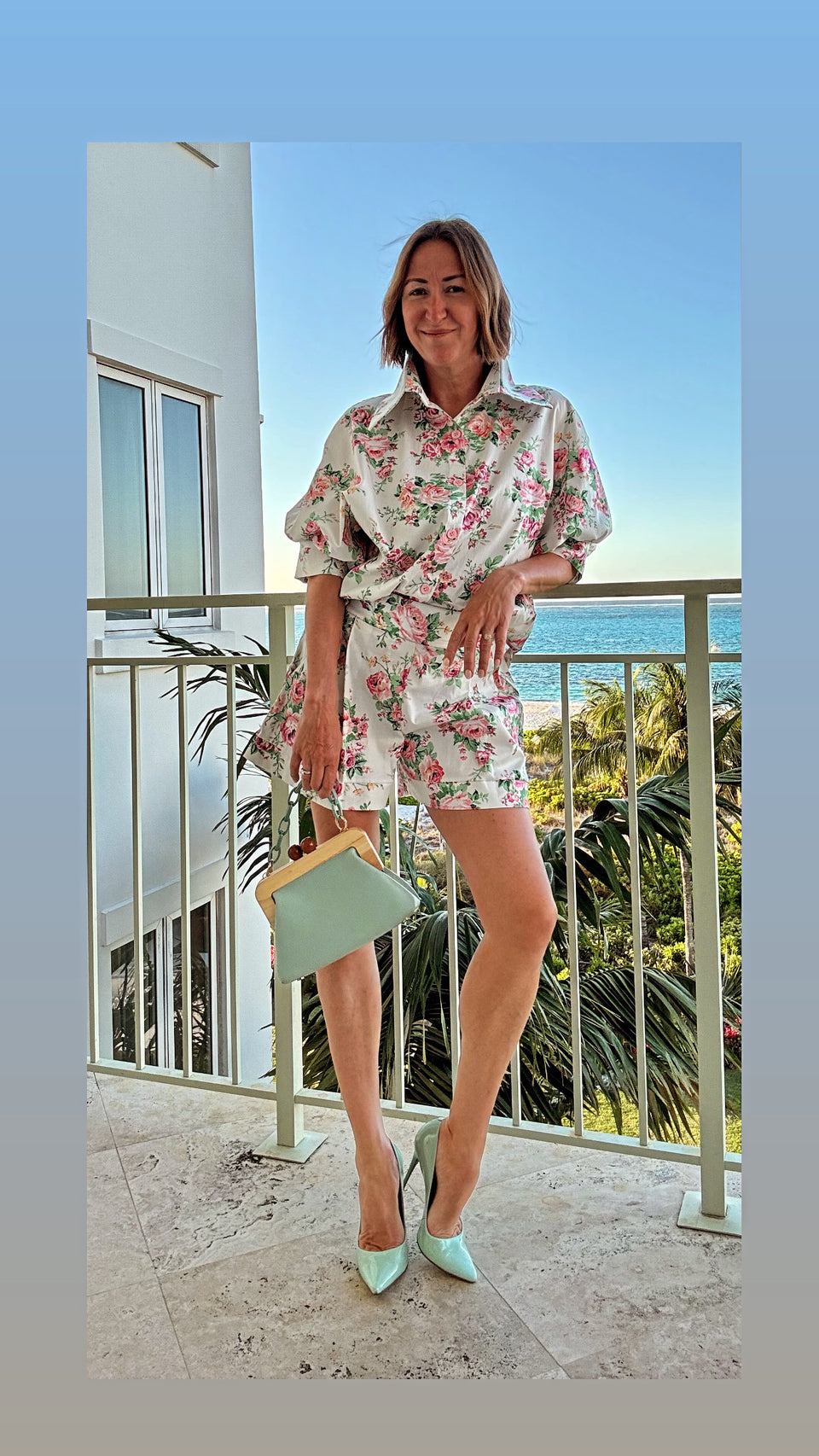 Shorts Fleurs Roses