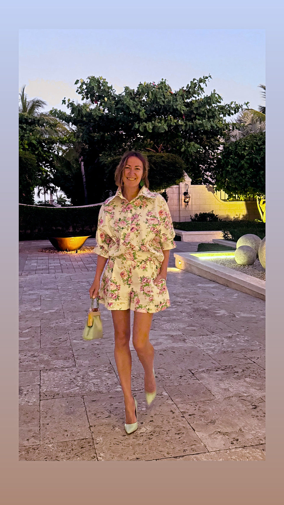 Shorts Fleurs Roses