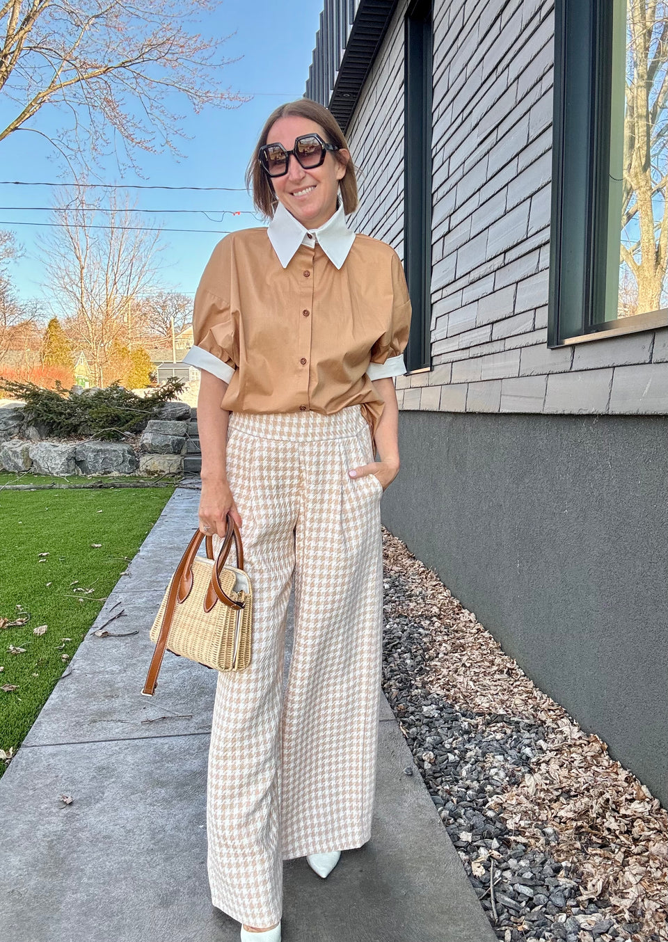 Chemise manches courtes tan