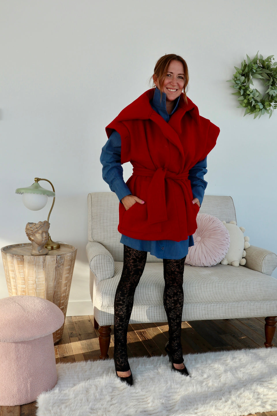 Manteau framboise