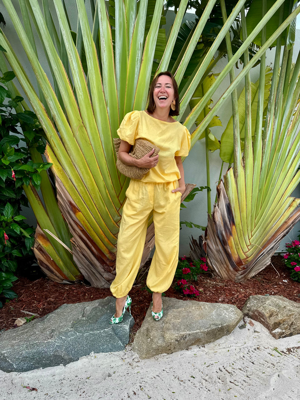 Pantalon ballon jaune