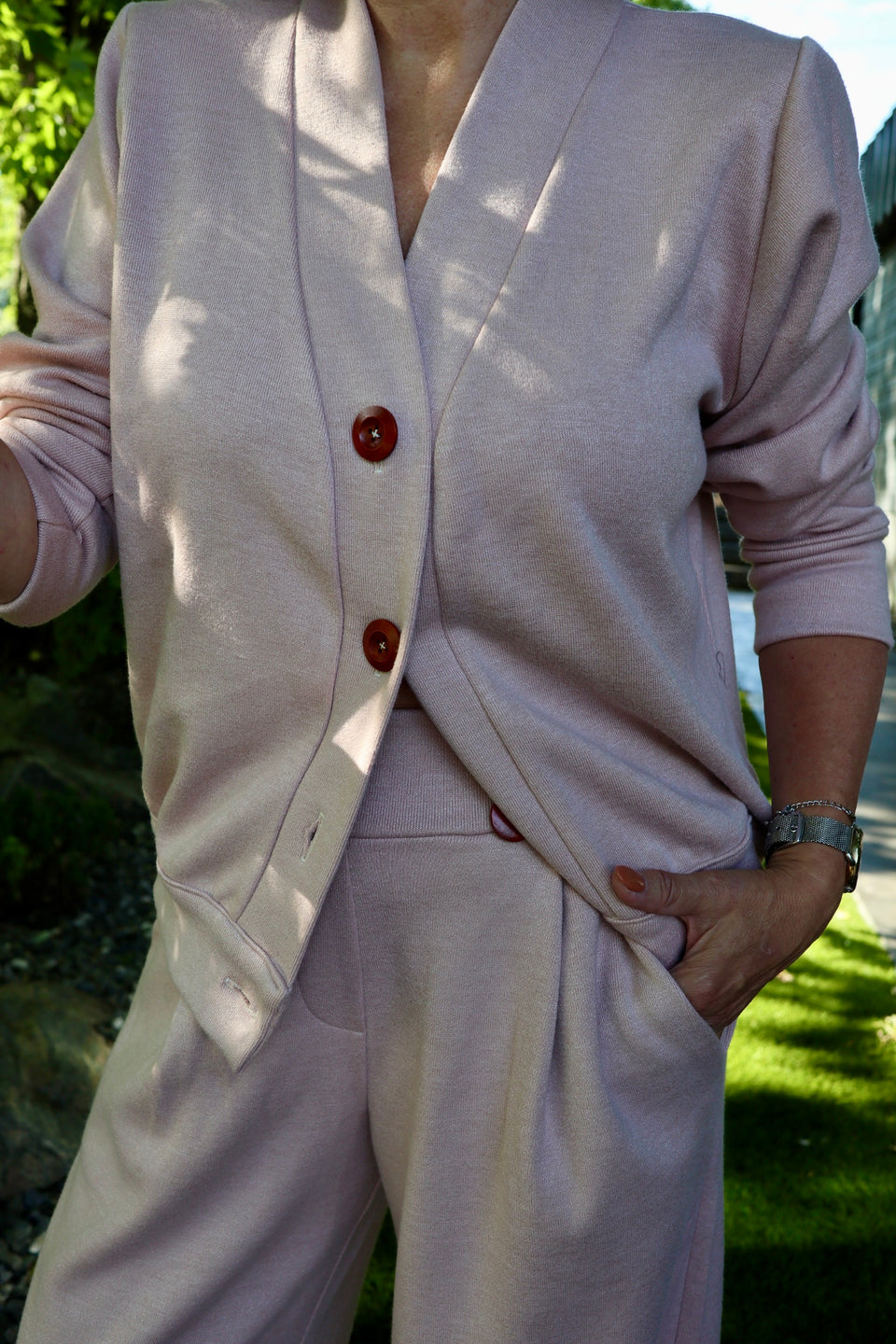 Cardigan Lou rose blush