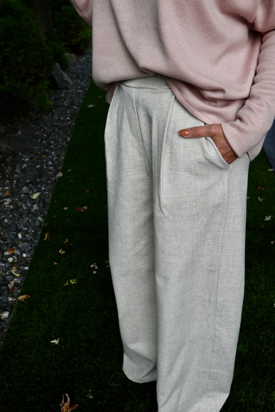 Pantalon Jill blanc moucheté