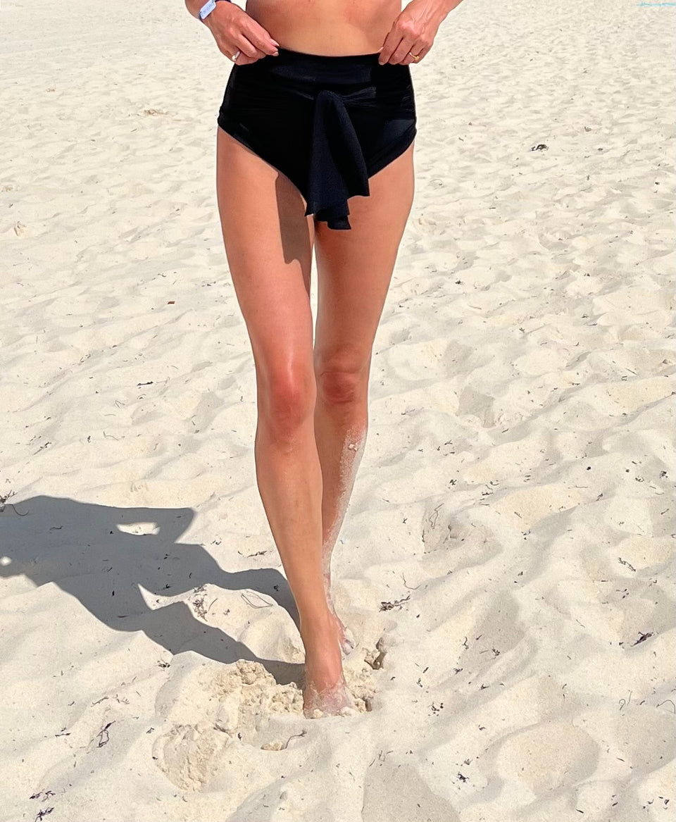 Culotte bikini taille haute noire
