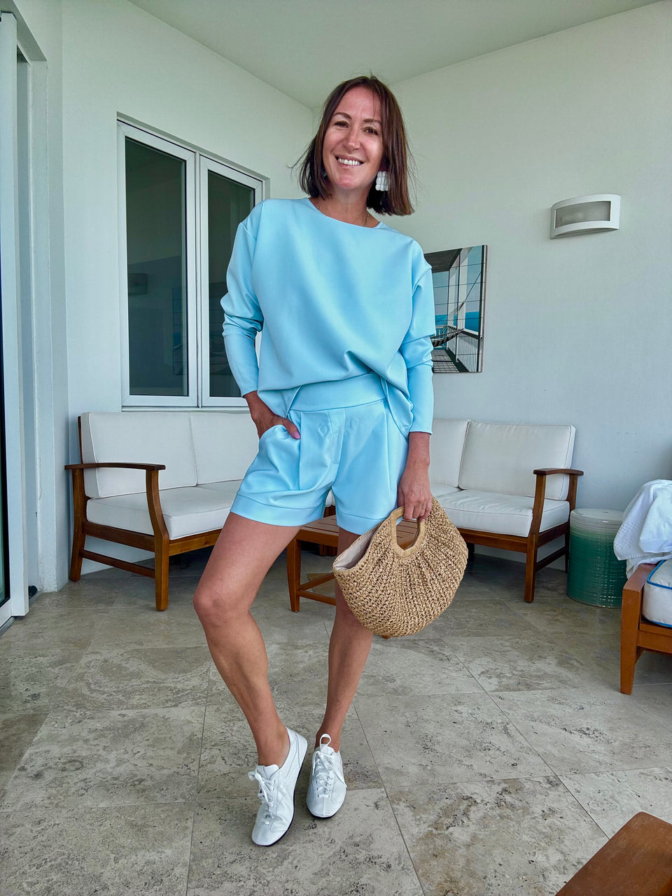 Short bleu turquoise