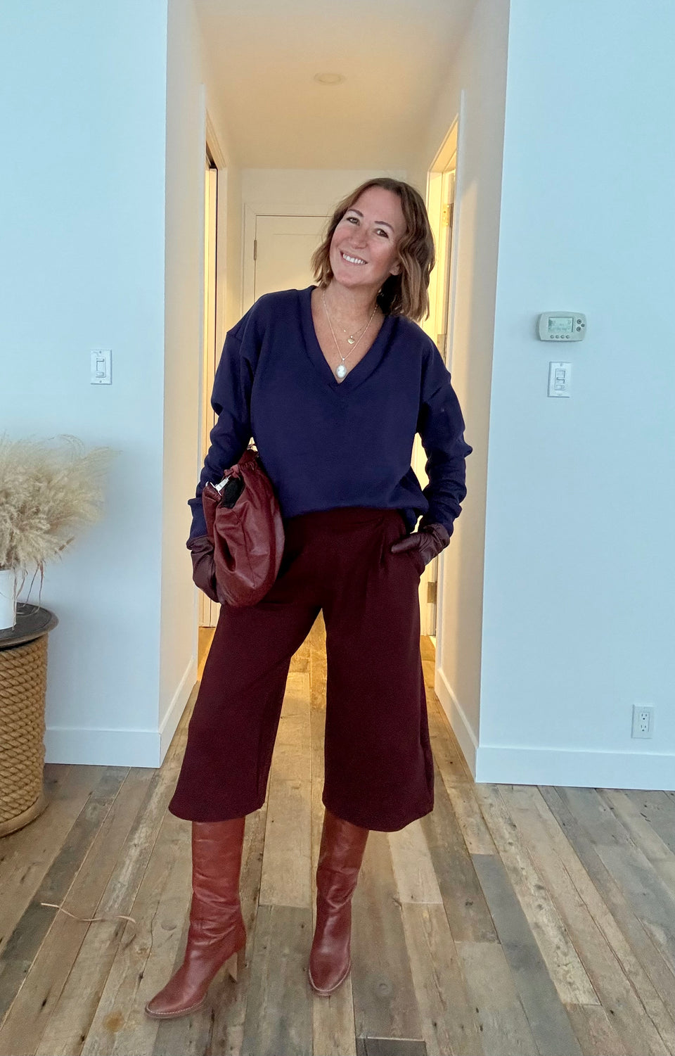 Chandail col V marine