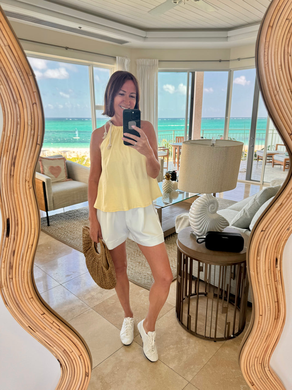 Camisole matelot jaune beurre