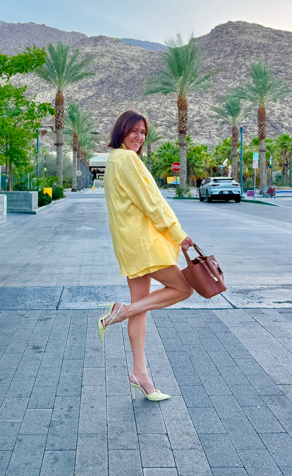 Chemise jaune lin