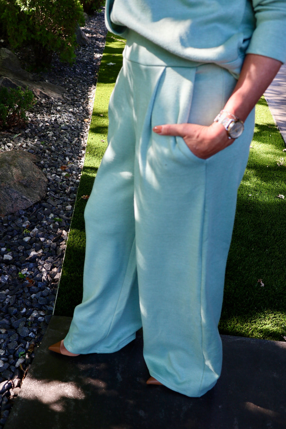 Pantalon Jill vert sauge
