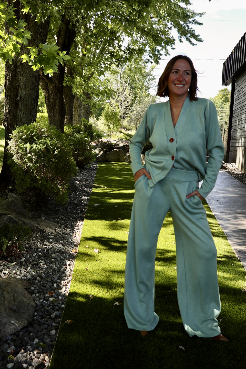 Pantalon Jill vert sauge