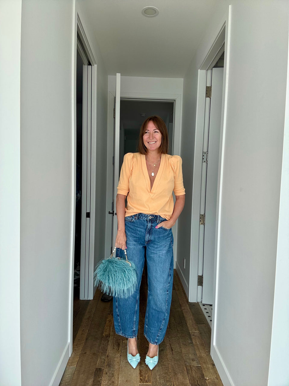 Top décolleté Tangerine