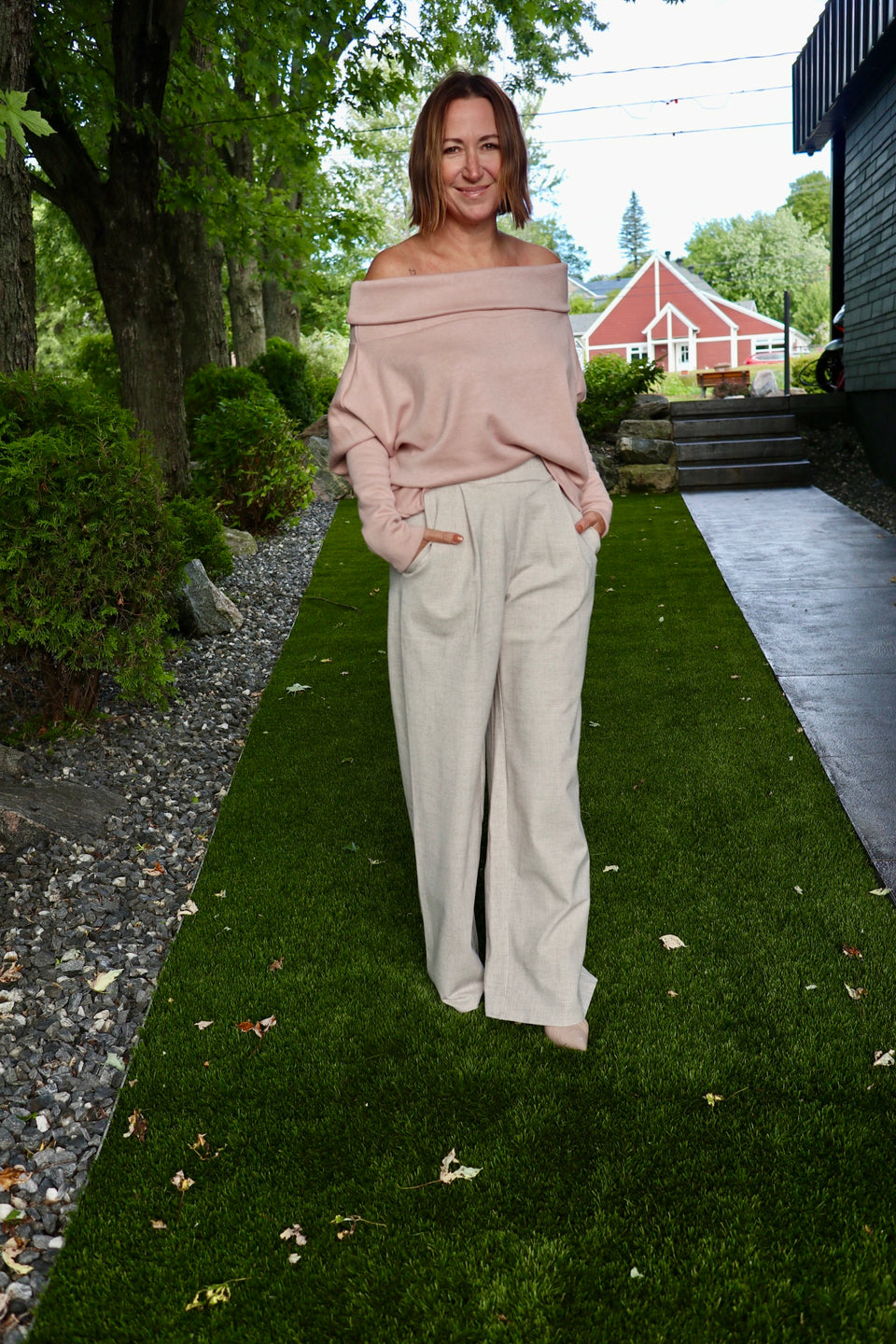 Pantalon Jill blanc moucheté