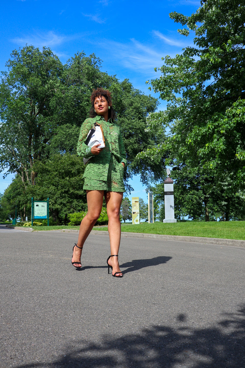 Short dentelle verte