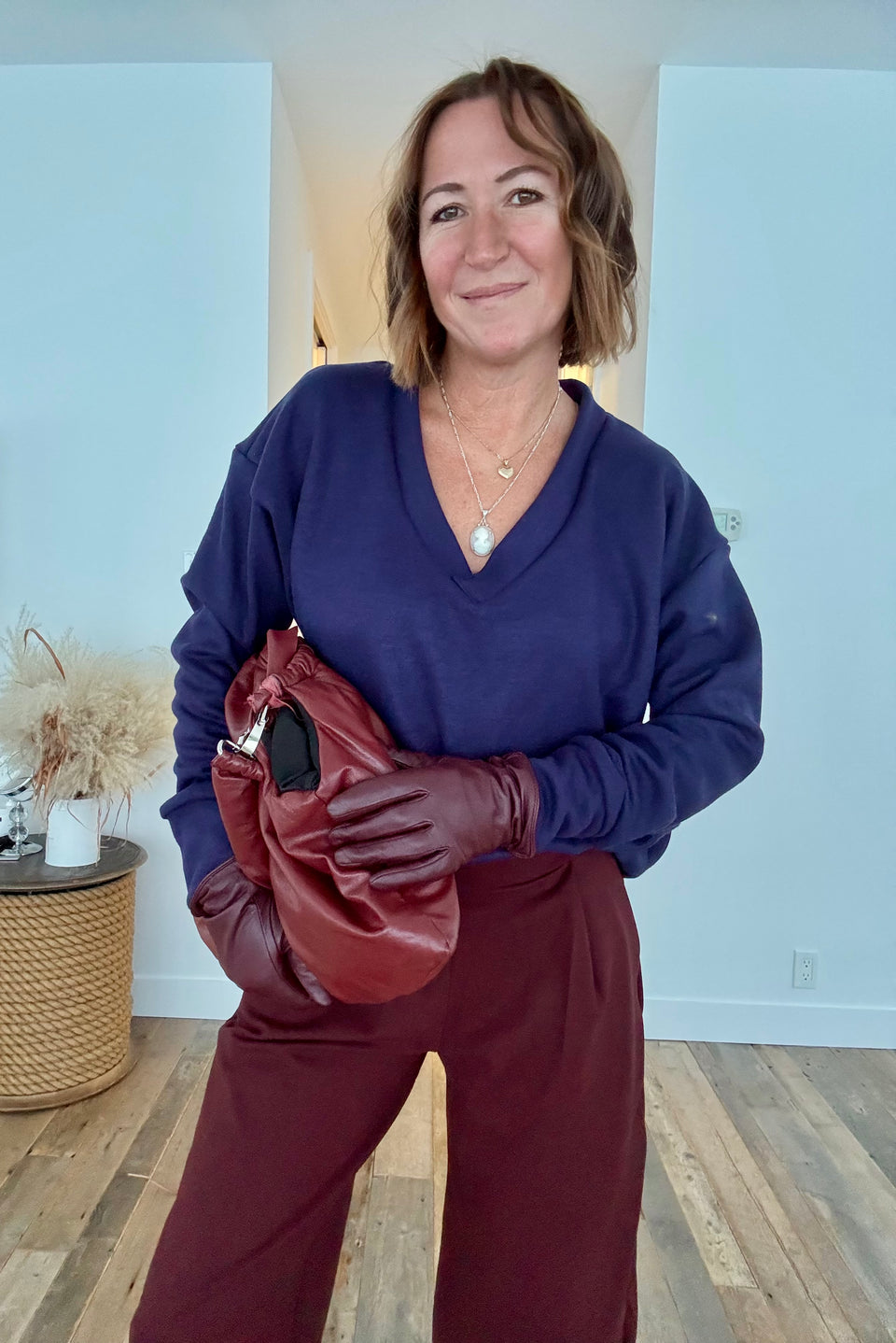 Chandail col V marine