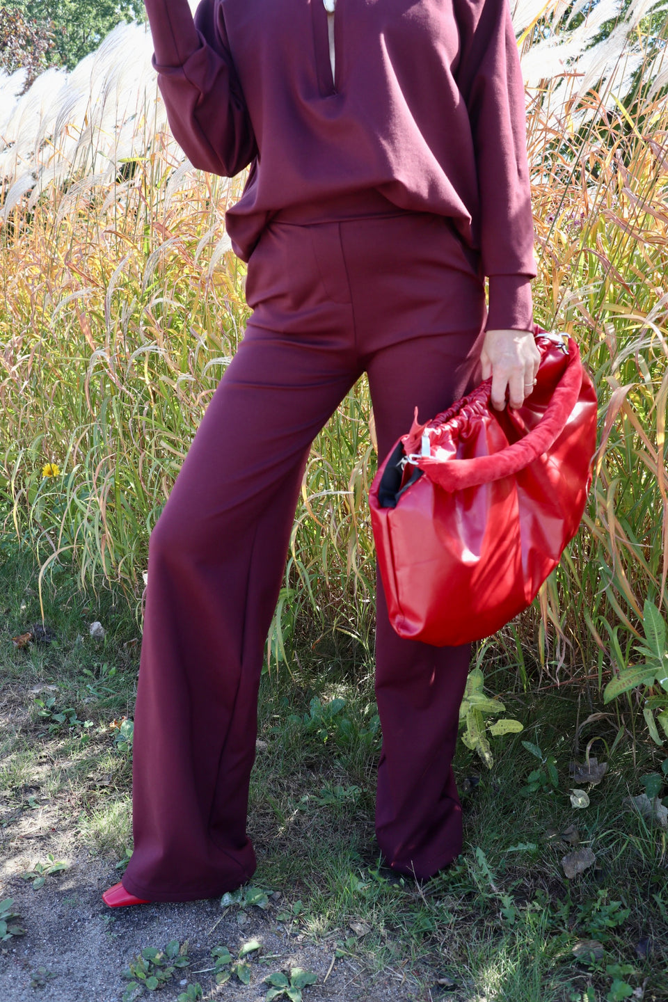 Sac à main croissant rouge