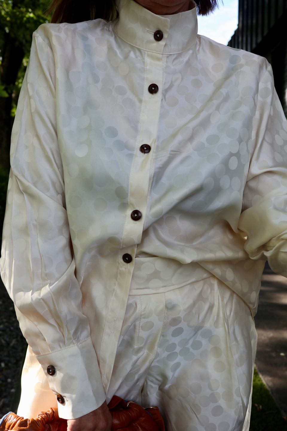 Chemise Lenny crème effet satinée