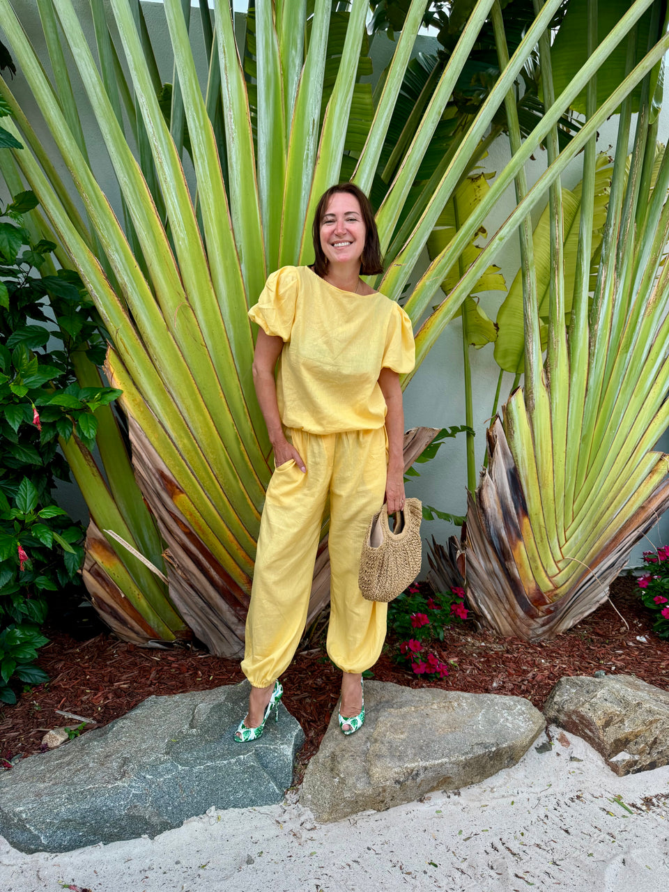 Pantalon ballon jaune