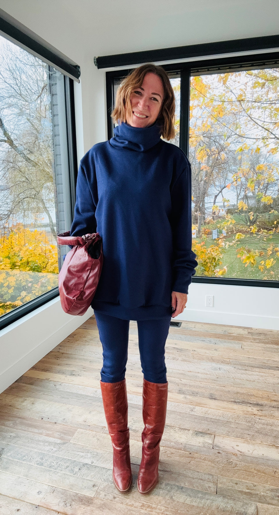 Pantalon tricot marine