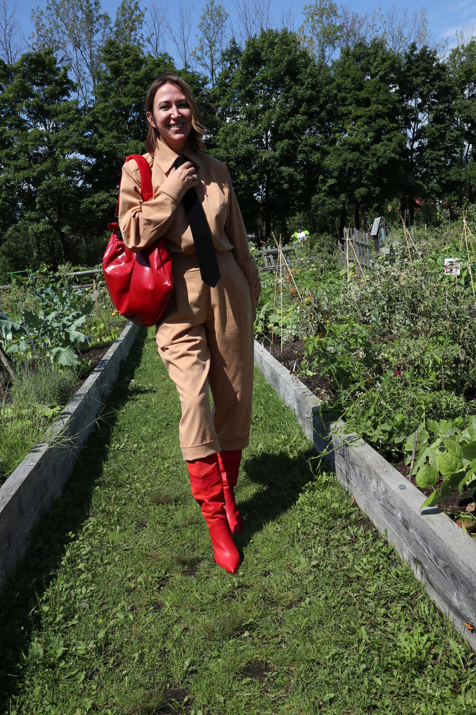 Sac à main croissant rouge