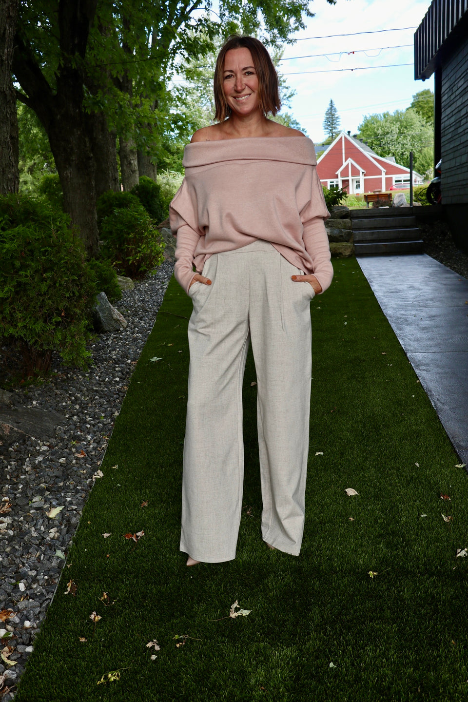 Pantalon Jill blanc moucheté