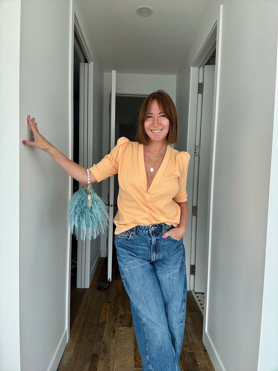 Top décolleté Tangerine