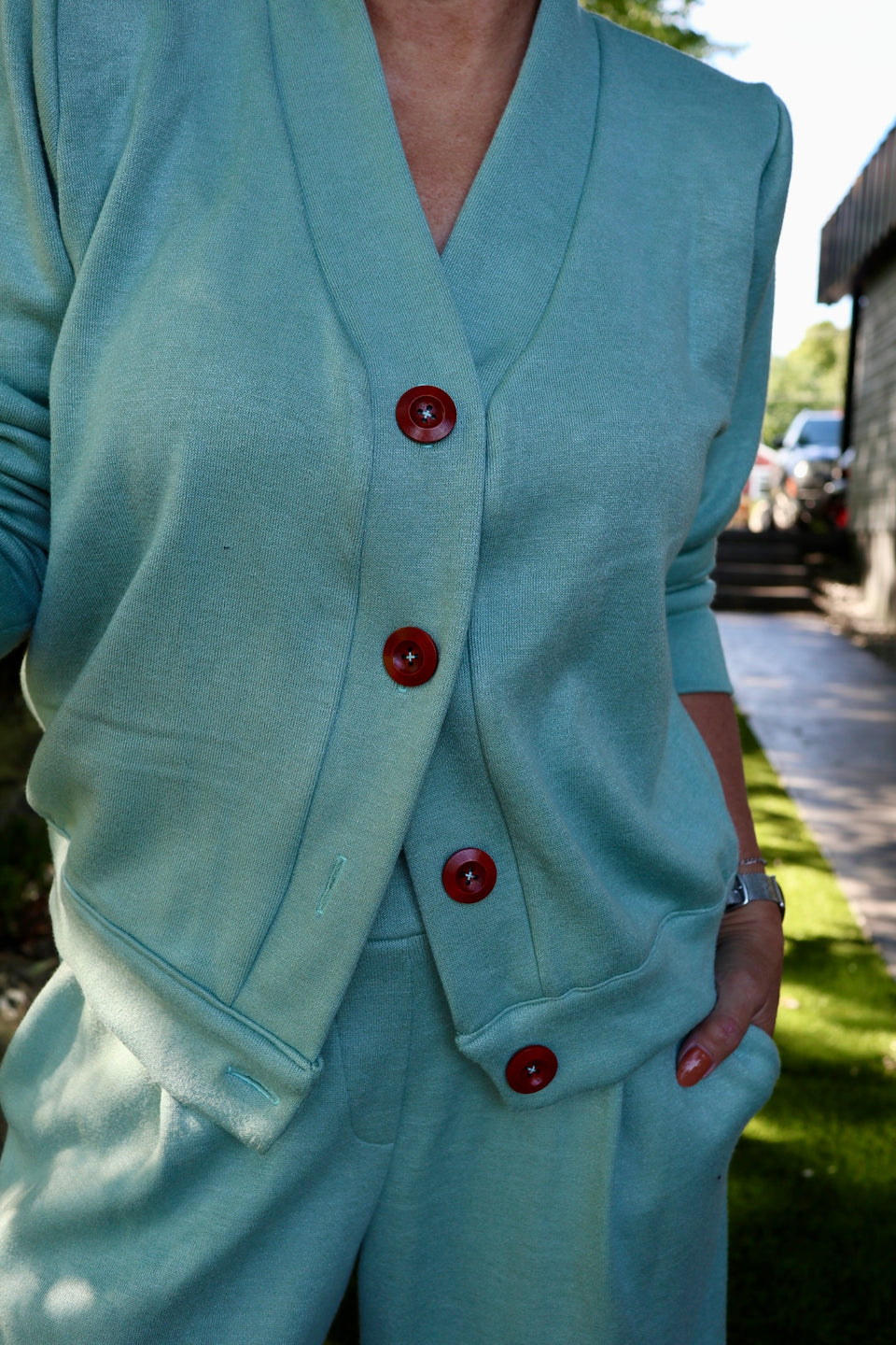 Cardigan Lou vert sauge