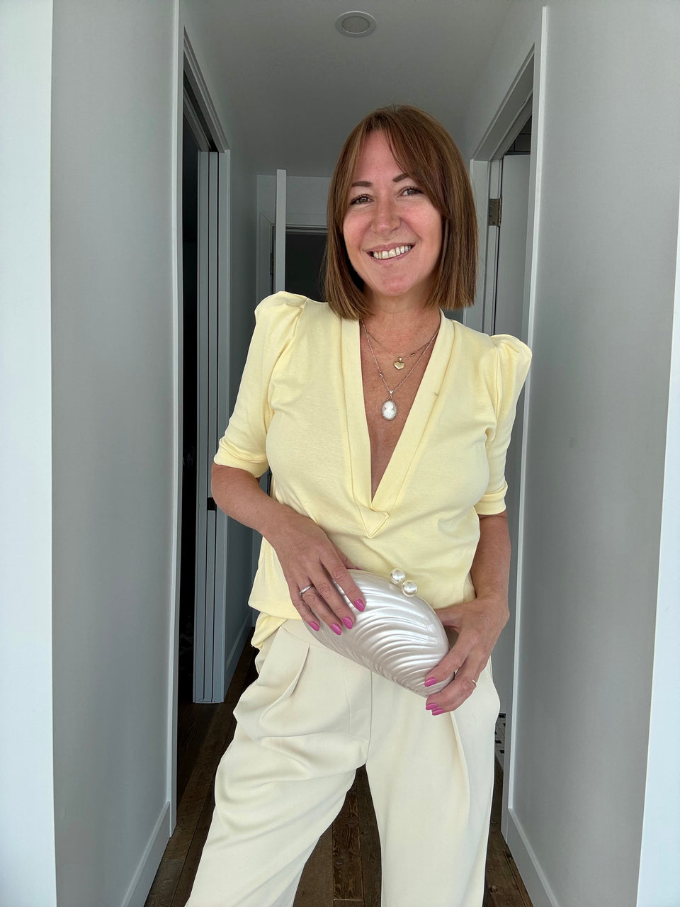 Top décolleté Jaune