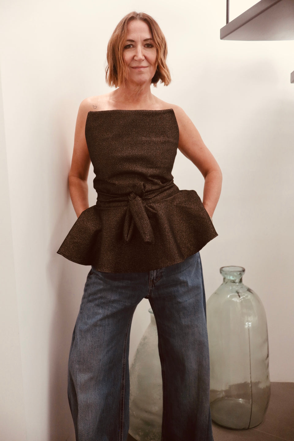 Top tube square doré