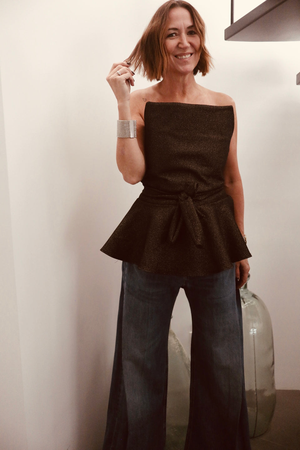 Top tube square doré