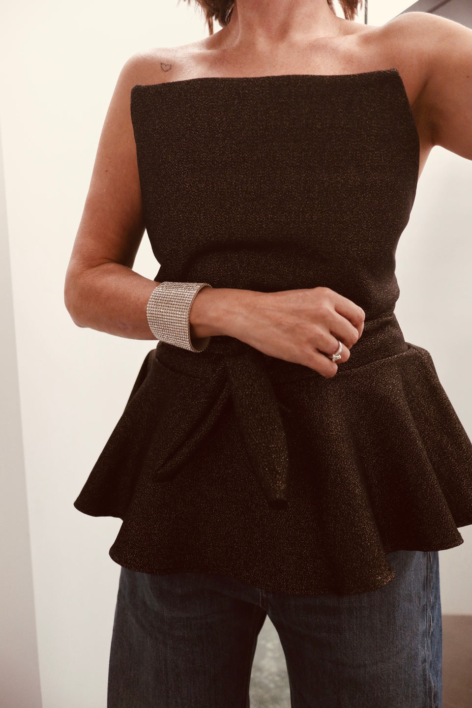 Top tube square doré