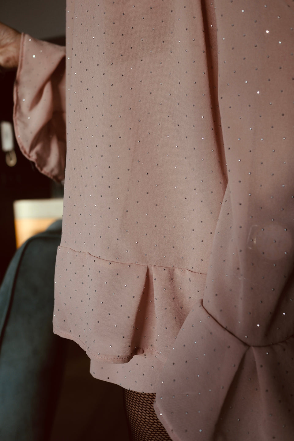 Chemise blush avec pastilles brillantes